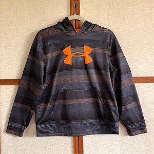 Under Armour Orange Black and Gray Hoodie - YXL